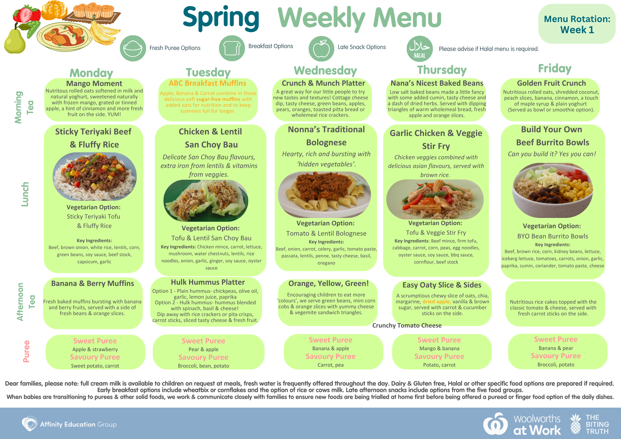 Week 1 - Woolworths@Work Menu Plan and Order x The Biting Truth recipes